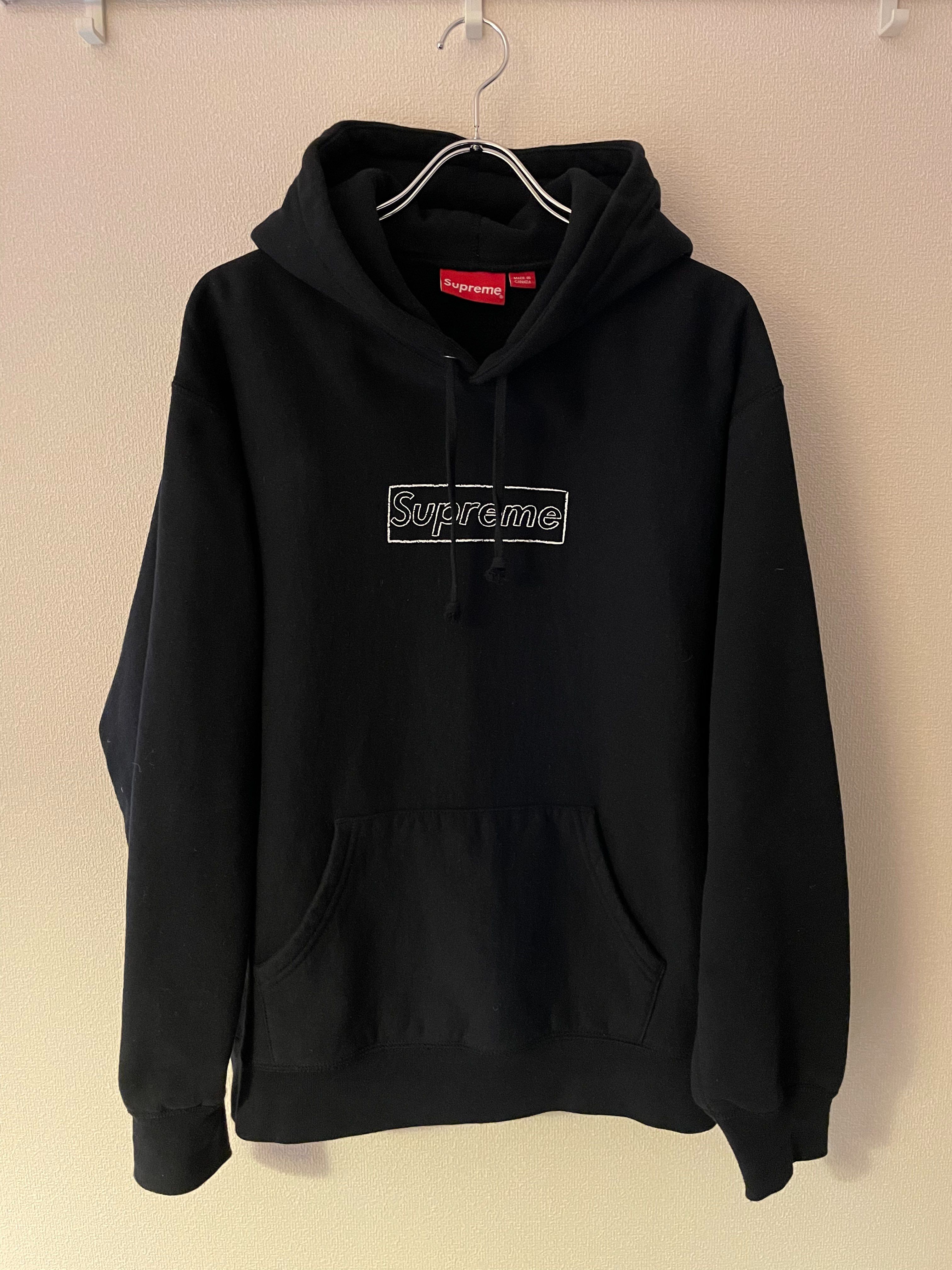 Supreme KAWS Chalk Logo Hooded Sweatshirt "Black"(2021)