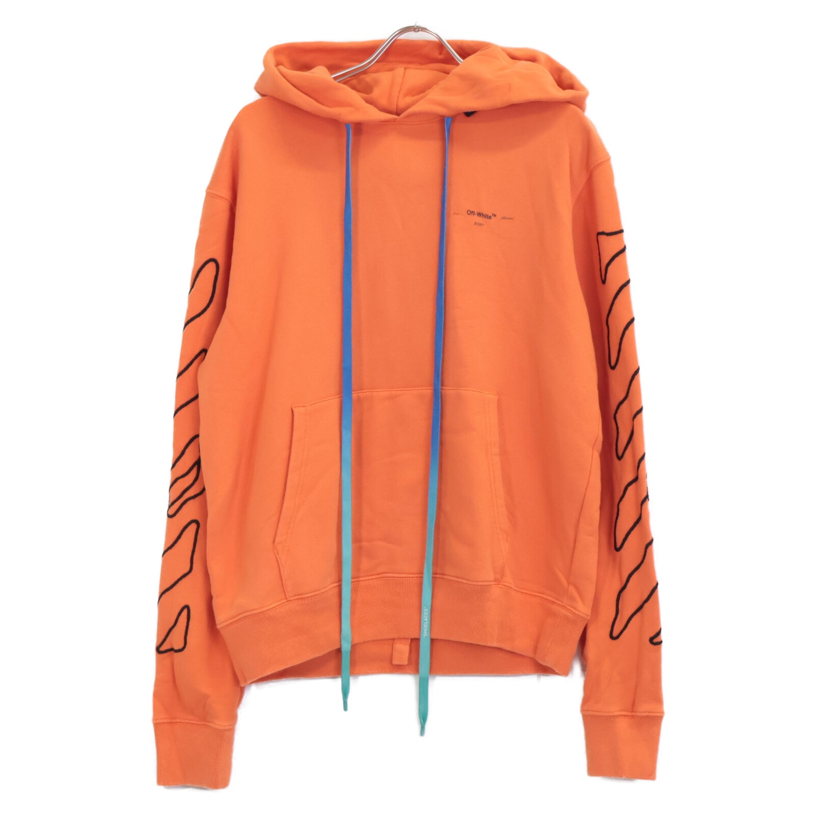 オフホワイト OMBB034F19E30011 19AW オレンジ ABSTRACT ARROWS SLIM HOOD M