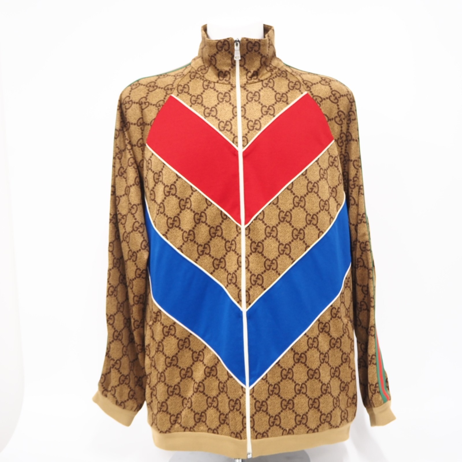 GUCCI GG Printed Technical Jersey Jacket "Brown/Red/Blue/Green"