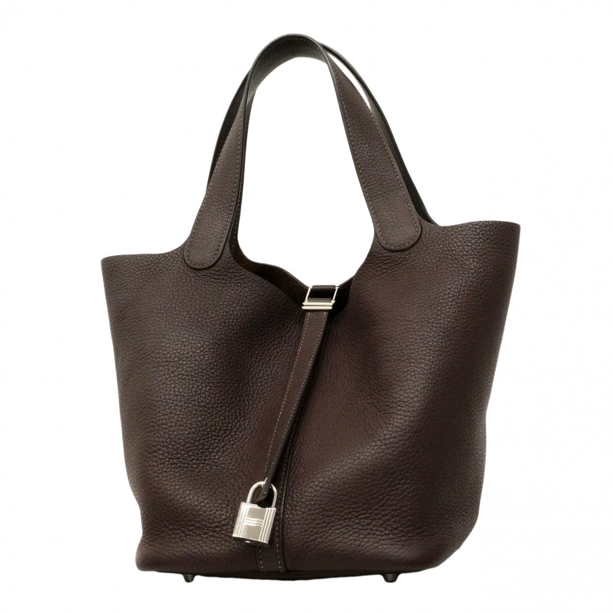 ★SALE【6cd4457】エルメス ハンドバッグ ピコタンロックMM トリヨンクレマンス エベンヌ シルバー金具 Z刻印【中古】レディース