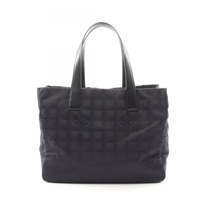 シャネル CHANEL ニュートラベルラインMM トートバッグ バッグ レザー ナイロンキャンバス レディース ブラック系 A15991 【中古】