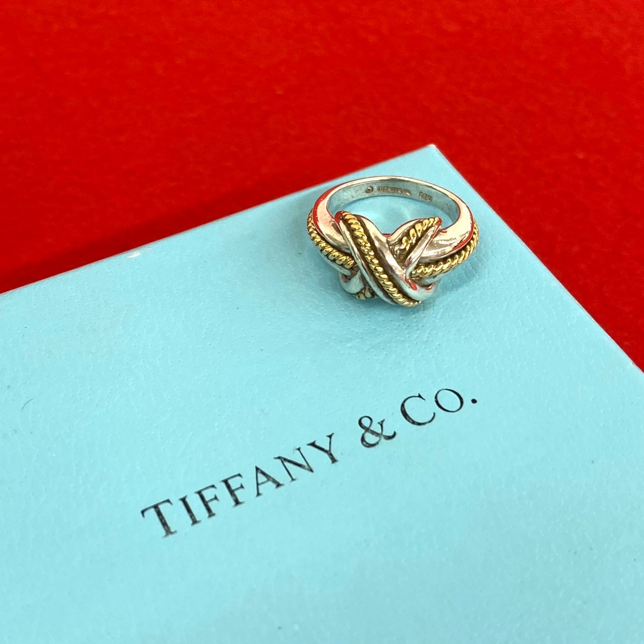 TIFFANY&Co. ティファニー シグネチャークロス リング シルバー925 K18イエローゴールド リング・指輪 8号 シルバー
90718
