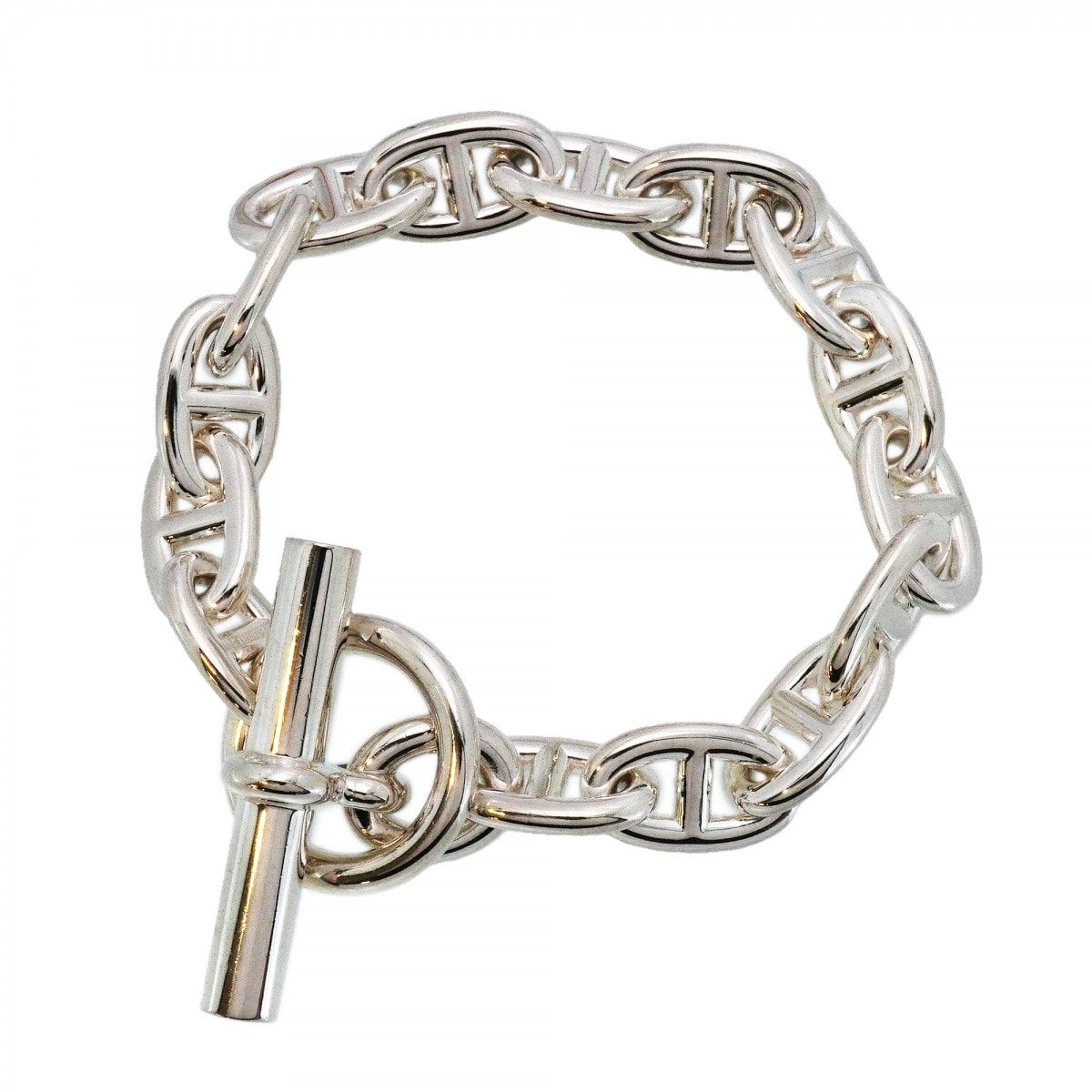 【6jdb0552】エルメス ブレスレット シェーヌダンクル MM 15コマ シルバー925【中古】レディース