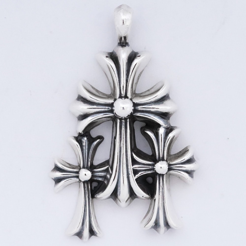 Chrome Hearts 3 CH Cross Small Pendant Top "Silver"