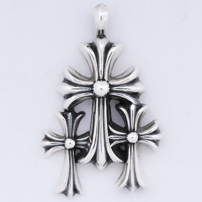 Chrome Hearts 3 CH Cross Small Pendant Top "Silver"