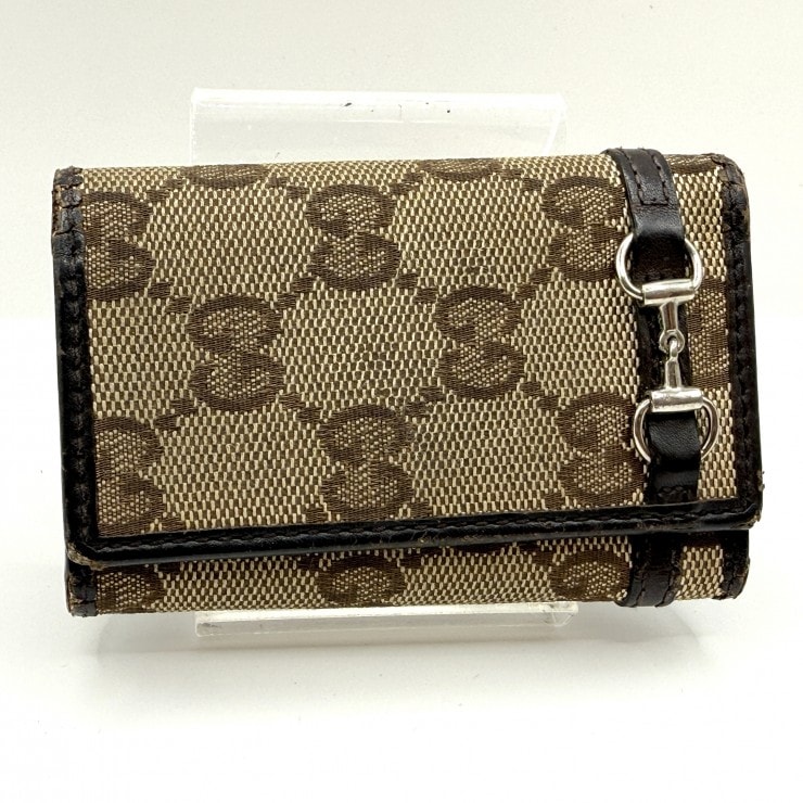 C (やや傷や汚れあり)】GUCCI(グッチ)ホースビット GGキャンバス 6連 C (やや傷や汚れあり)】GUCCI(グッチ)ホースビット GGキャンバス 6連