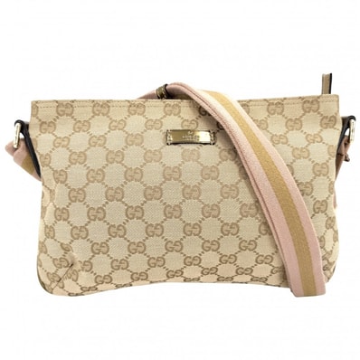 GUCCI グッチ ショルダーバッグ 189749 GGキャンバス ベージュ ゴールド金具 レディース【中古品】
