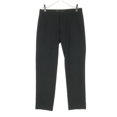 ZARA BASIC ザラベーシック スペイン製 ロングパンツ M ブラック フェイクポケット