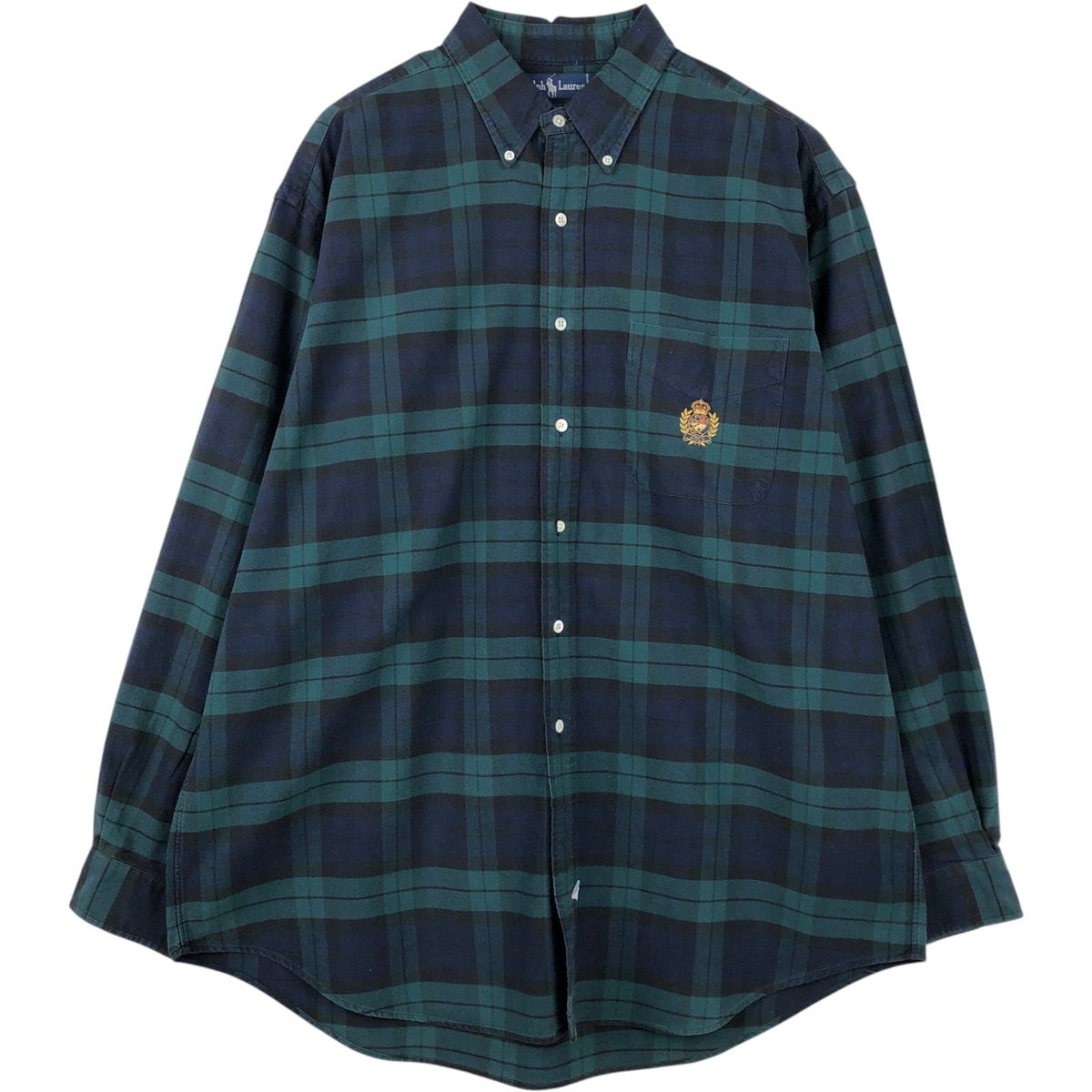 古着 ラルフローレン Ralph Lauren ブラックウォッチチェック 長袖 ボタンダウンチェックシャツ メンズXL相当/eaa649943