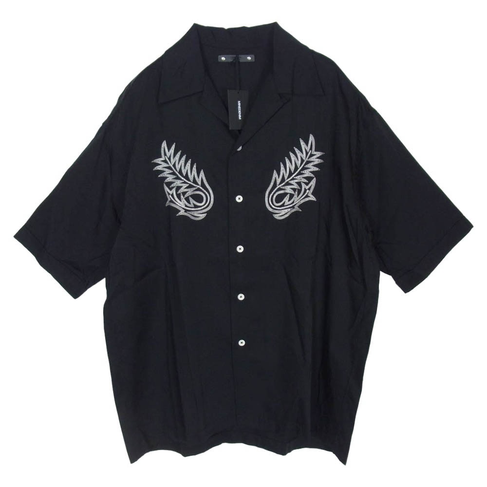 MINEDENIM マインデニム 25SS 2504-5002 Cu.Denim Boot Crest Open Collar SH 4ozライトオンス デニム キュプラ糸 ウエスタンブーツ柄 刺繍 オープンカラー 半袖 シャツ 2【極上美品】【中古】