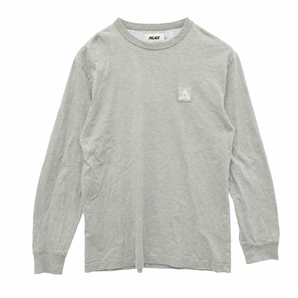PALACE パレス SQUARE PATCH LONG SLEEVE スクエア パッチ ロングスリーブ Tシャツ 長袖カットソー グレー系 M【中古】