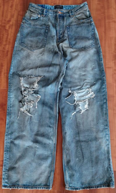 BALENCIAGA Patched Pocket Baggy Jeans "Blue"