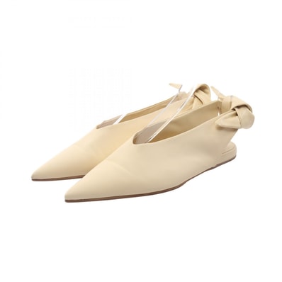 ジルサンダー JIL SANDER ポインテッドトゥ ノット パンプス 靴 レザー レディース アイボリー系 【中古】