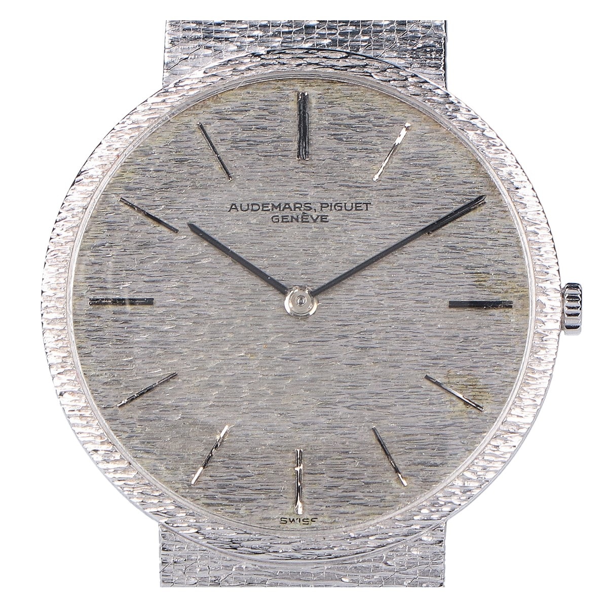 オーデマ ピゲ 750WG Cal.132828 ラウンドケース バークインデックス＆ストラップ 手巻き