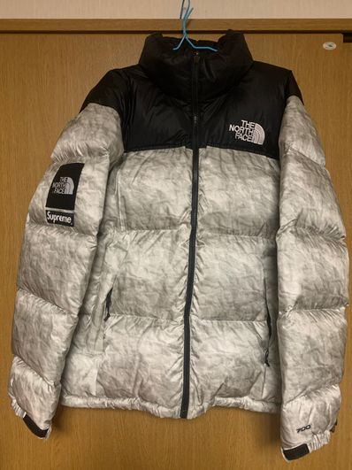 Supreme x The North Face Nuptse Jacket "White Paper Print"