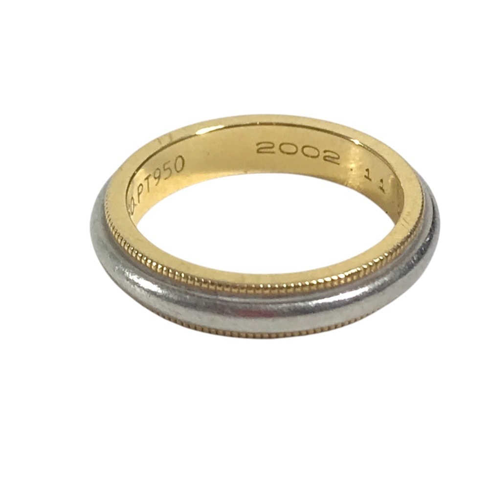 ティファニー TIFFANY&Co. ミルグレイン K18 金 18K プラチナ コンビ アクセサリー ジュエリー コンビ リング・指輪 YG750 ゴールド