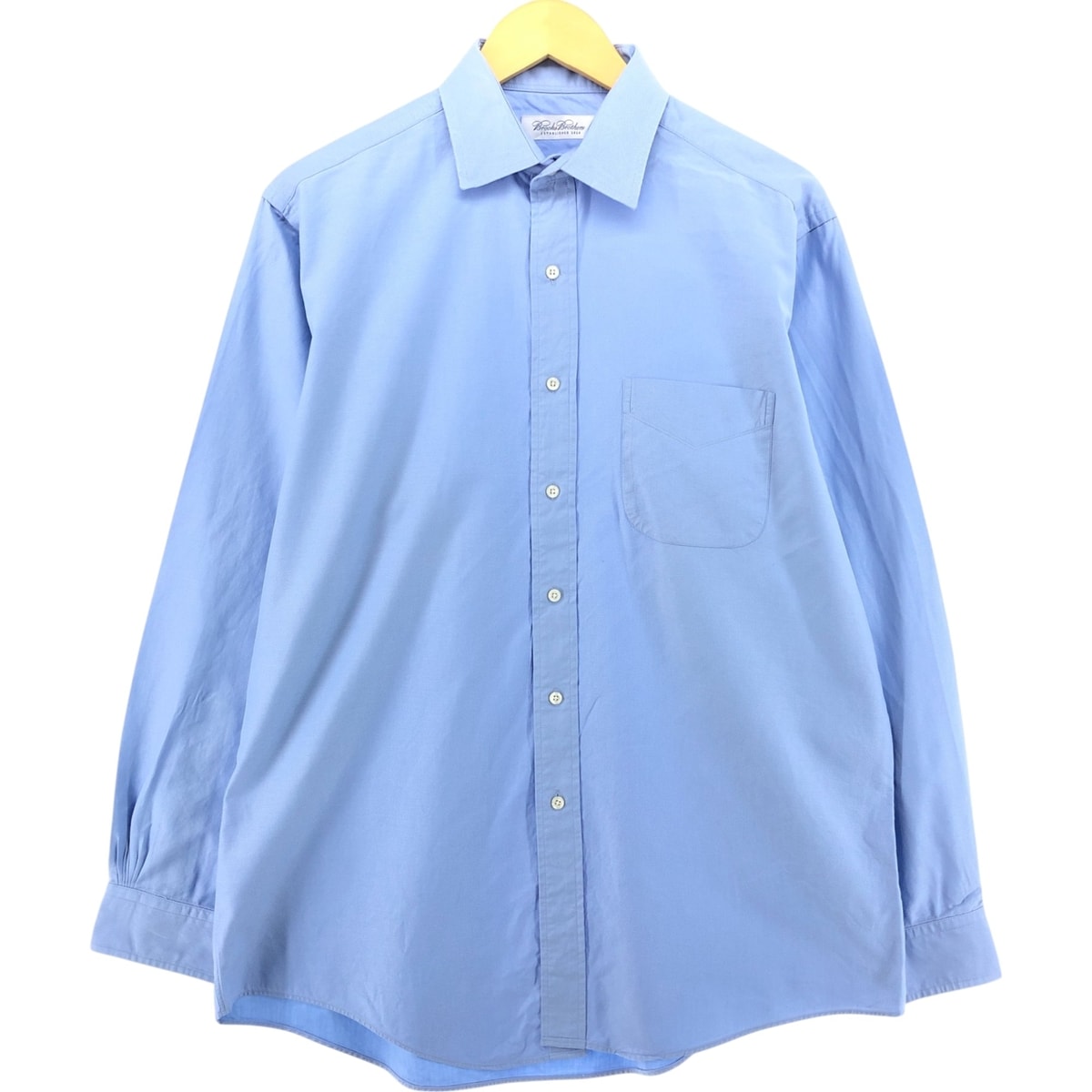 古着 ブルックスブラザーズ Brooks Brothers ワイドカラー 長袖 コットンシャツ メンズL相当/eaa539783