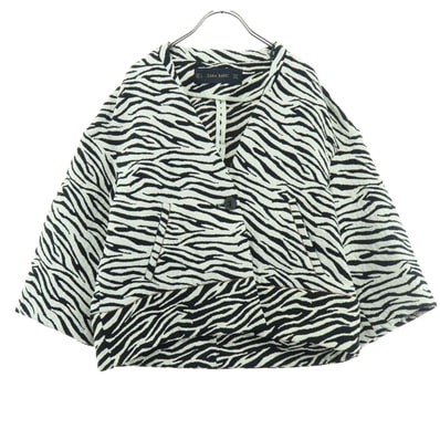 ZARA BASIC ザラベーシック ゼブラ柄 長袖 ジャケット S ホワイト系