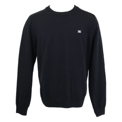 セリーヌ 美品 国内正規 2AH80322U トリオンフ刺繍 ウール クルーネック セーター ニット L