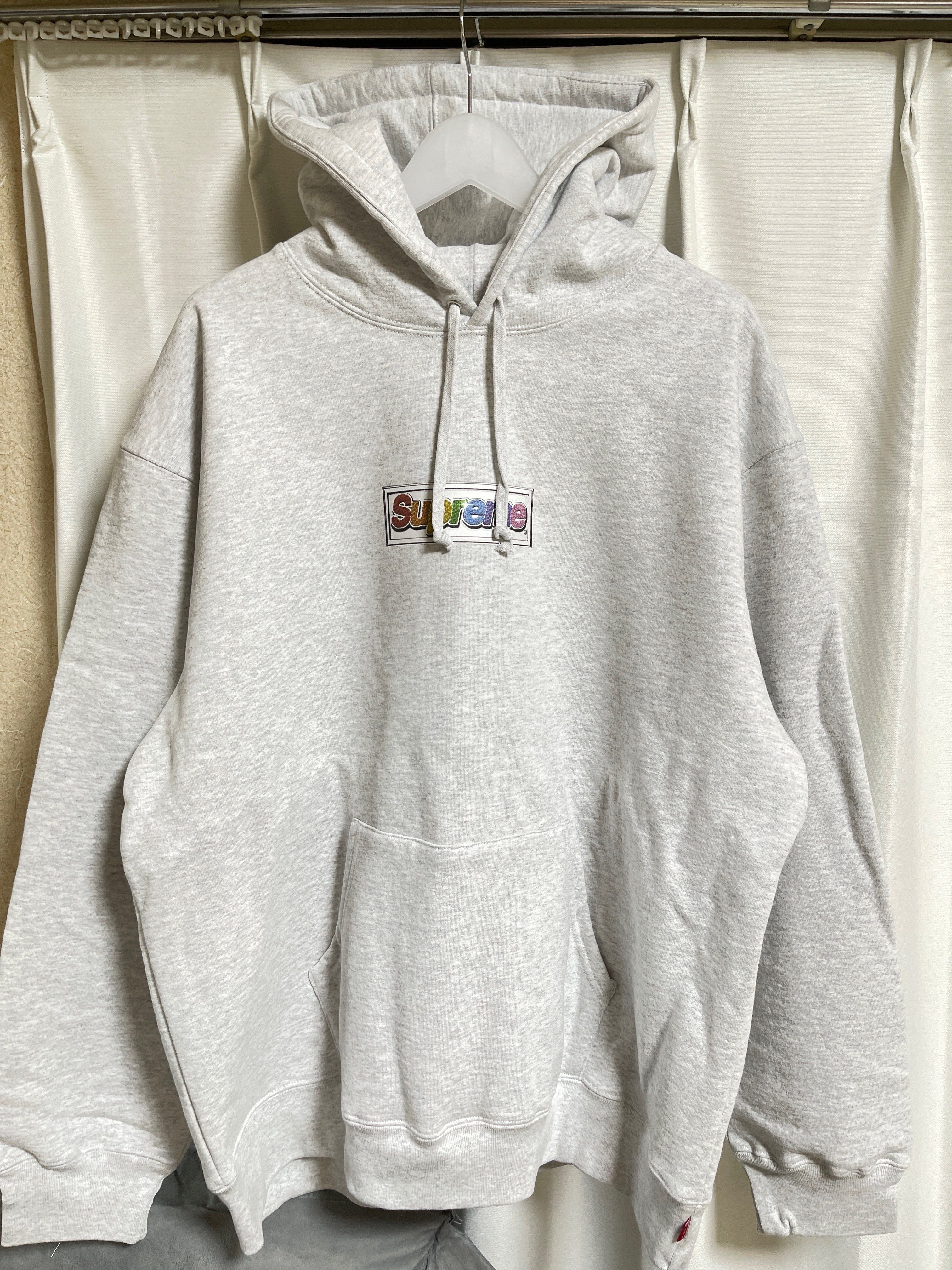 Supreme Bling Box Logo Hooded Sweatshirt "Ash Grey"