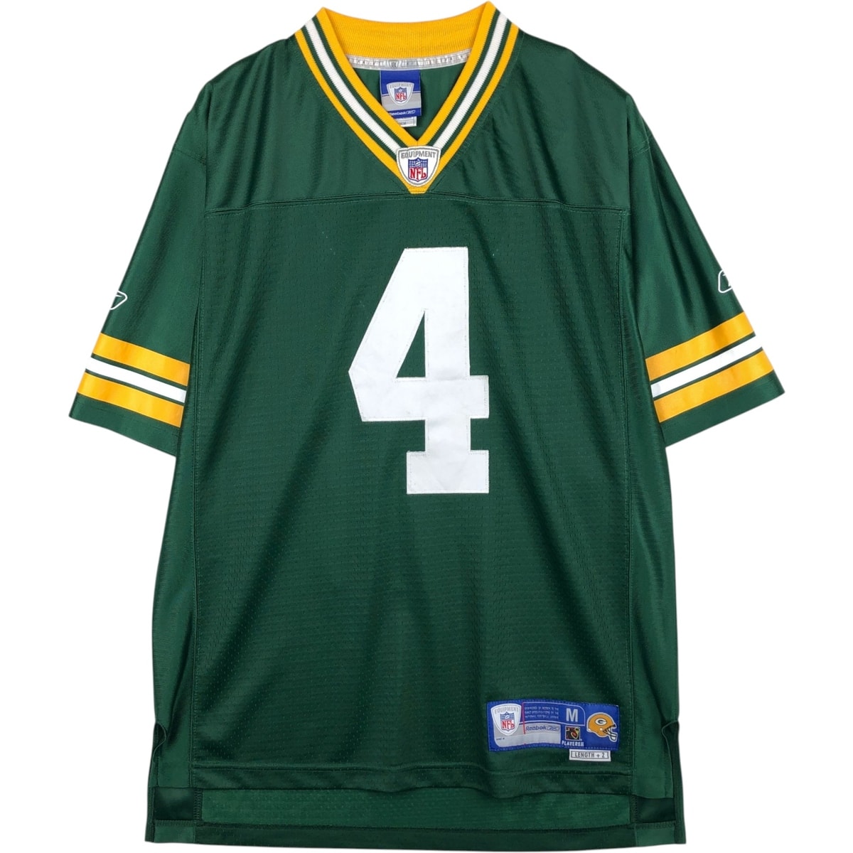古着 リーボック Reebok NFL GREEN BAY PACKERS グリーンベイパッカーズ Vネック メッシュ ゲームシャツ フットボールシャツ メンズM相当/eaa643229