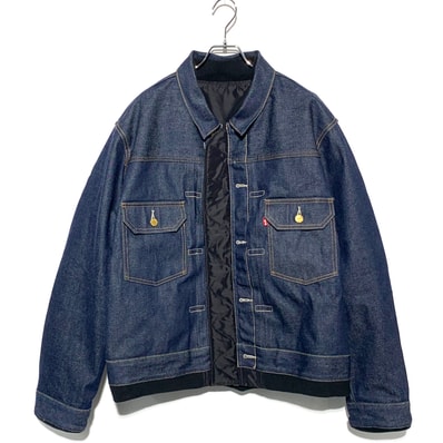 sacai x LEVI'S Men's Denim x Nylon Twill Reversible Blouson "Indigo/Black"