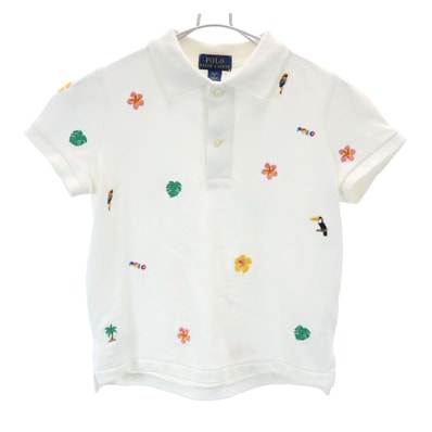 POLO RALPH LAUREN ポロラルフローレン 刺繍 半袖 ポロシャツ S7 ホワイト系