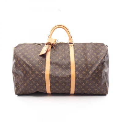ルイ・ヴィトン LOUIS VUITTON キーポル60 ボストンバッグ バッグ PVCコーティングキャンバス レザー モノグラム メンズ レディース ブラウン系 M41422 【中古】
