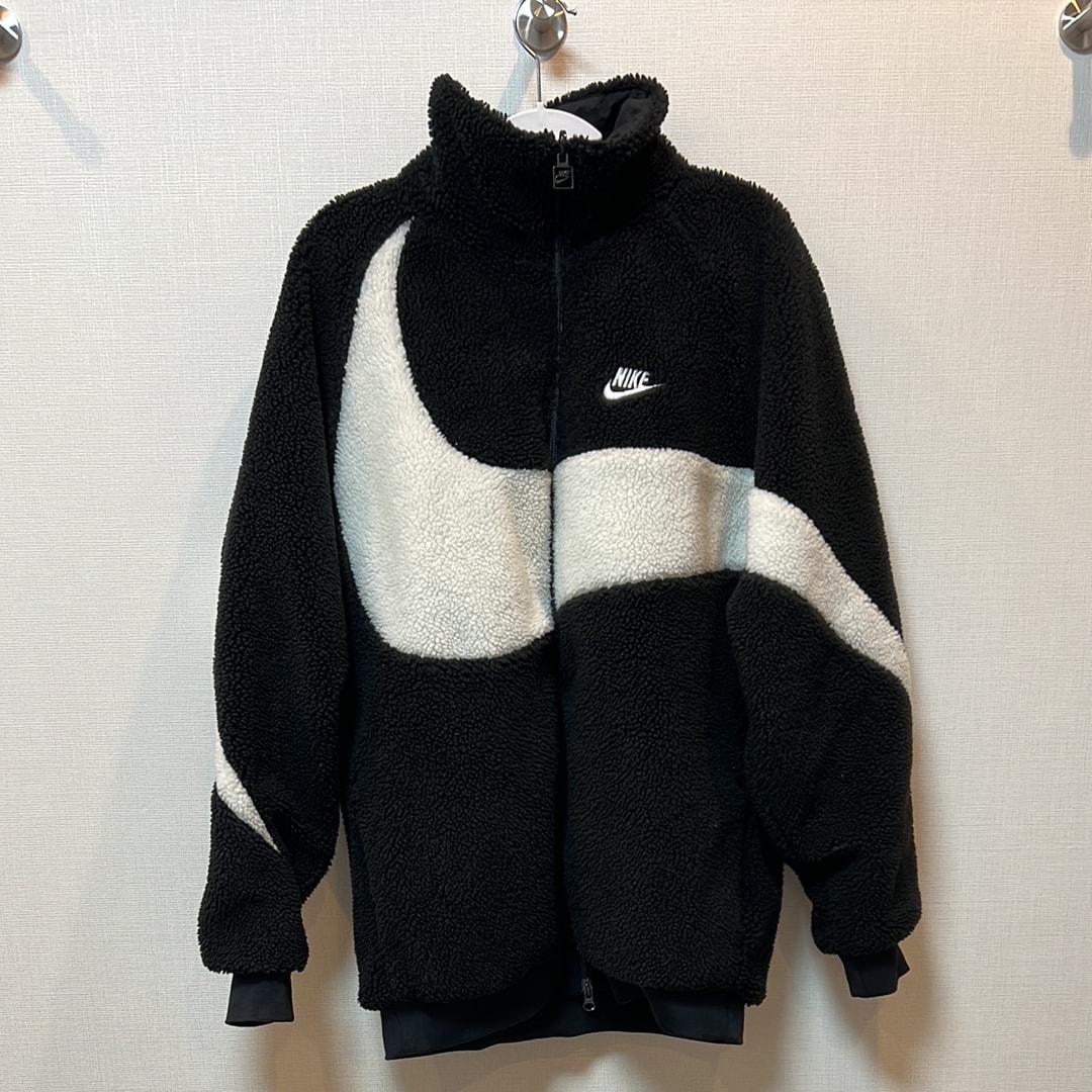 Nike Big Swoosh Reversible Boa Jacket "Black Sail"