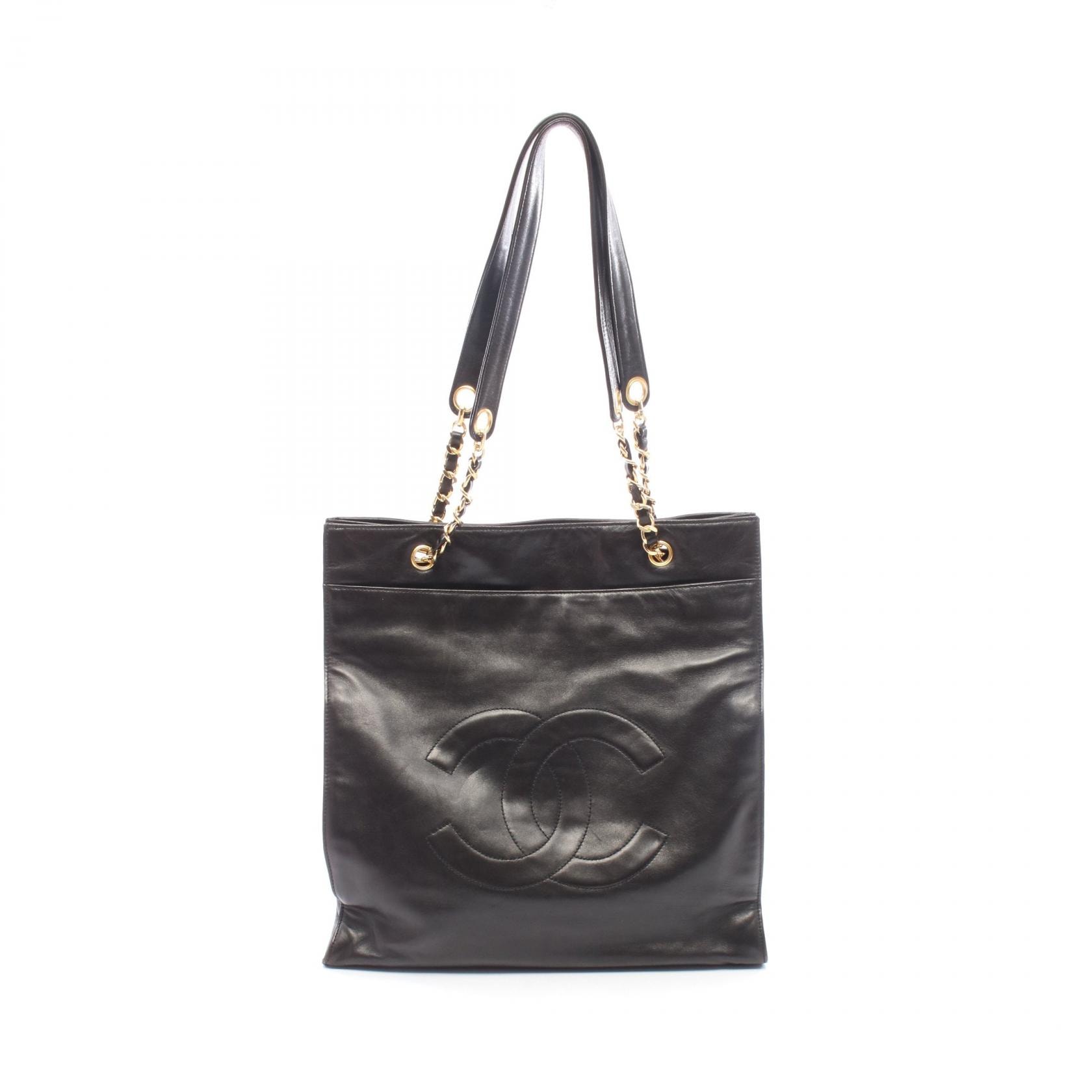 シャネル CHANEL ココマーク トートバッグ バッグ ラムスキン(羊革) レディース ブラック系 【中古】