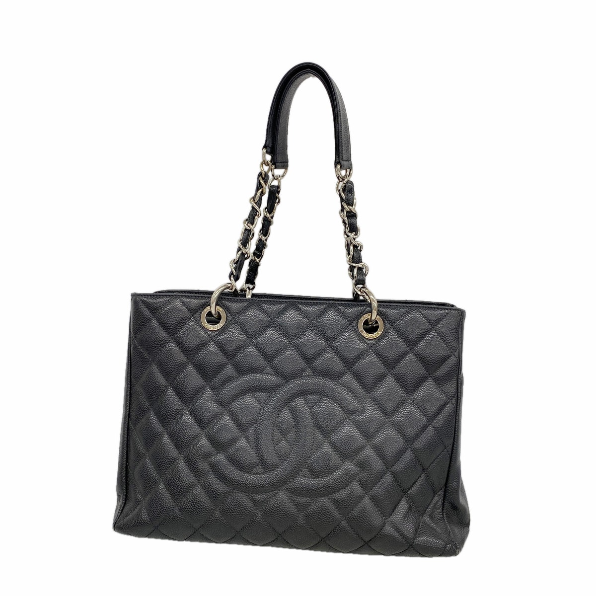 ★最終価格【6ie6872】シャネル チェーントート マトラッセ キャビアスキン ブラック シルバー金具【中古】レディース