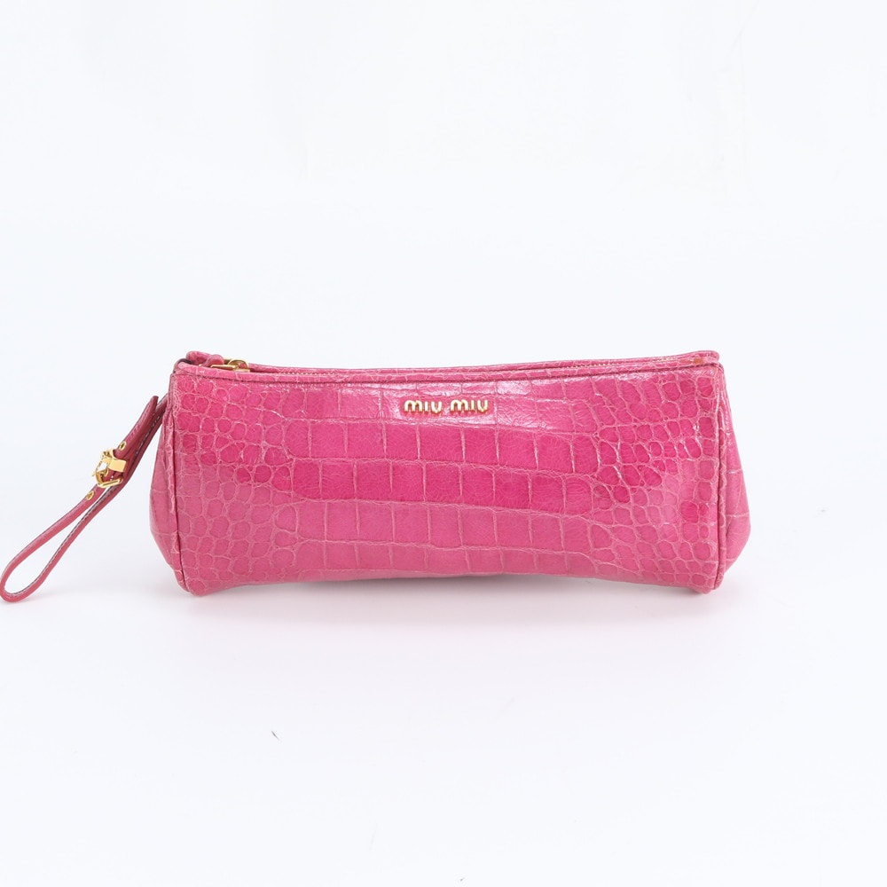 B (目立った傷や汚れなし)】□美品 ミュウミュウ クロコダイル