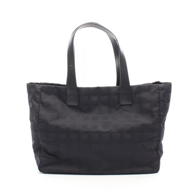 シャネル CHANEL ニュートラベルラインMM トートバッグ バッグ レザー ナイロンキャンバス レディース ブラック系 A15991 【中古】