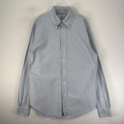 古着 ブルックスブラザーズ Brooks Brothers 長袖シャツ Makers M ブルー系 ストライプ メンズ