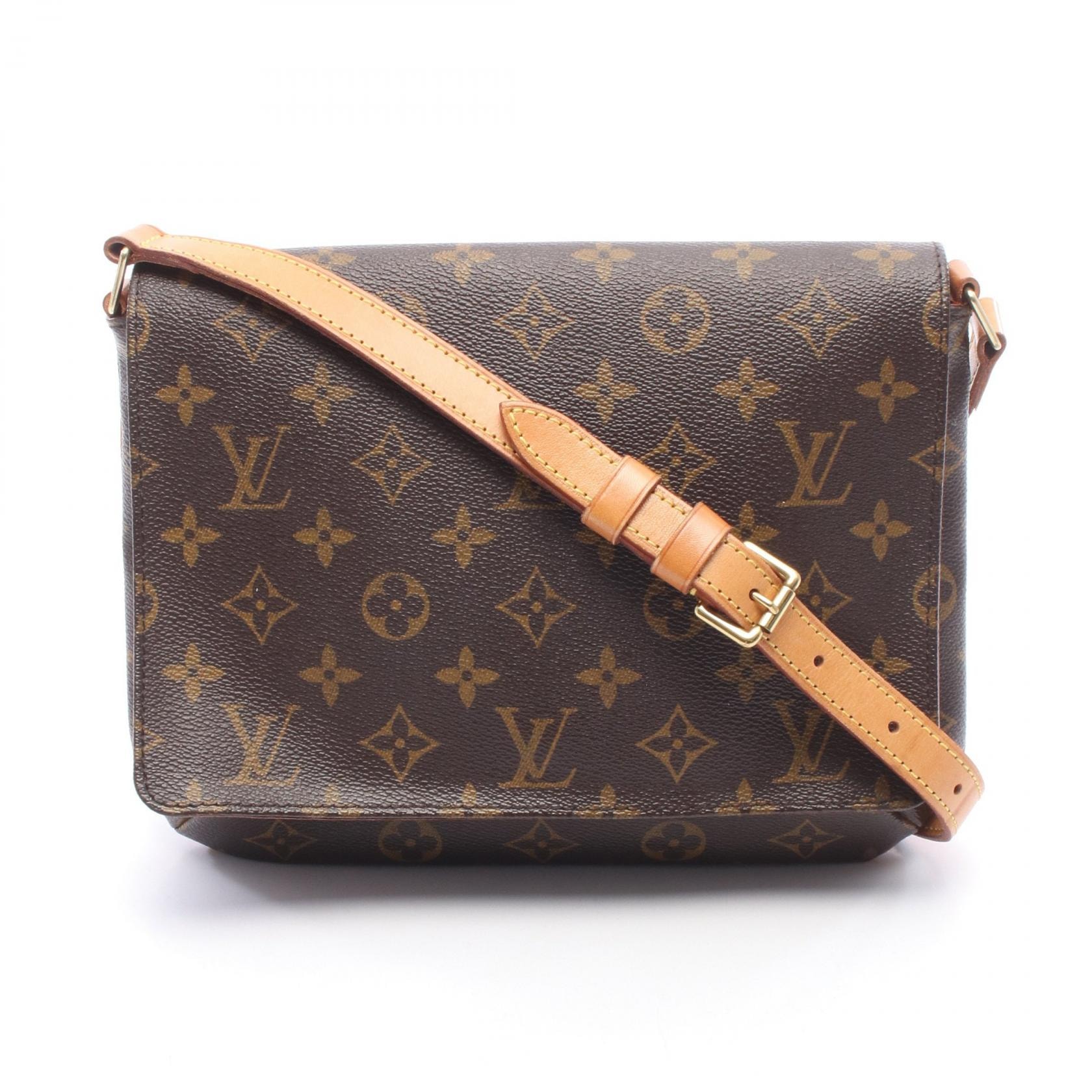 ルイ・ヴィトン LOUIS VUITTON ミュゼットタンゴ ショートストラップ モノグラム ショルダーバッグ バッグ PVCコーティングキャンバス レザー モノグラム レディース ブラウン系 M51257 【中古】