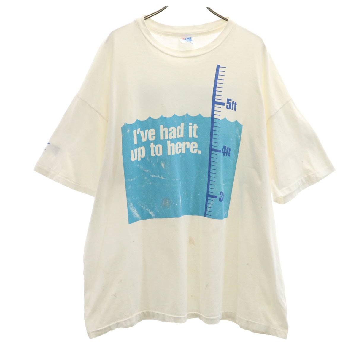 Hanes ヘインズ 90s USA製 オールド メッセージ プリント 半袖 Tシャツ XXL ホワイト シングルステッチ BEEFY-T ビッグサイズ
