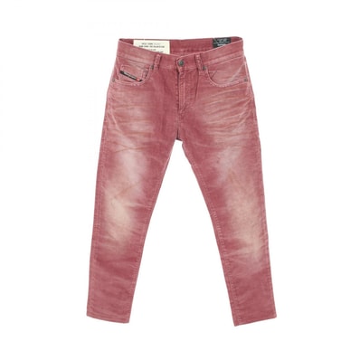 ディーゼル DIESEL コーデュロイ ユーズド加工 パンツ 衣料品 ボトムス コットン レディース ピンク系 【中古】