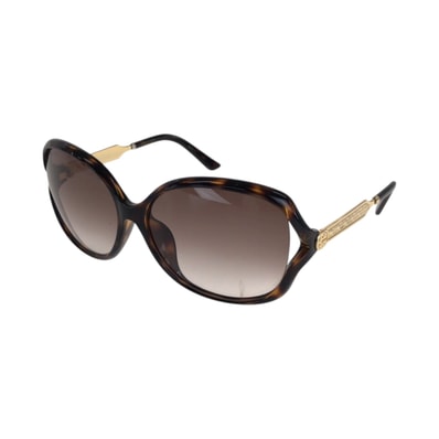 美品 GUCCI グッチ マーブル ブラウン ゴールド メタル プラスチック/ サングラス オーバル 506519 【中古】