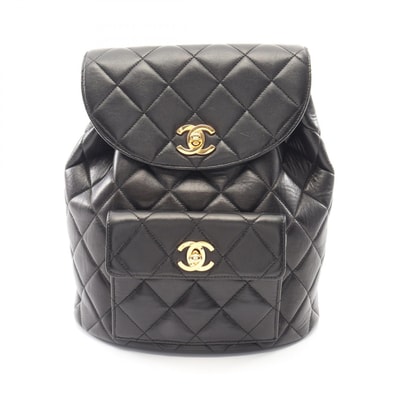 シャネル CHANEL マトラッセ リュックサック バックパック バッグ ラムスキン(羊革) レディース ブラック系 【中古】