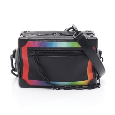 ルイ・ヴィトン LOUIS VUITTON ミニ ソフトトランク ショルダーバッグ バッグ レザー タイガ メンズ ブラック系 / マルチカラー / レインボー M30351 【中古】