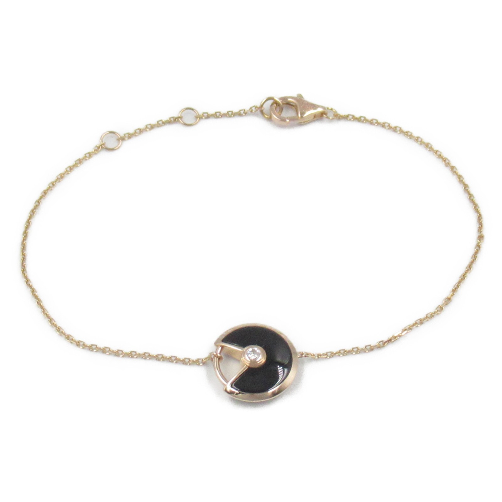 カルティエ CARTIER アミュレット ブレスレット オニキス ダイヤ ブレスレット アクセサリー K18PG(ピンクゴールド) ダイヤモンド オニキス レディース クリア系 / ブラック系 【中古】