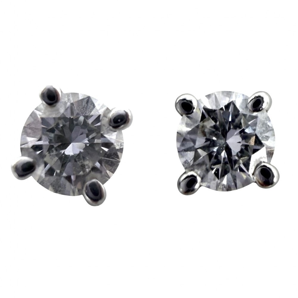 TIFFANY&Co. ティファニー ピアス ソリティア ジュエリー アクセサリー Pt950プラチナ レディース 約1.4g【中古品】