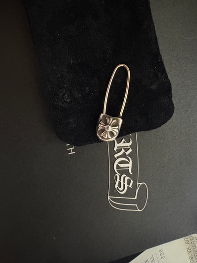 Chrome Hearts CH Plus Safety Pin Earring "Silver"