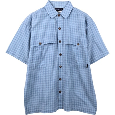 古着 パタゴニア Patagonia 82001 チェック柄 半袖 ポリシャツ ボックスシャツ メンズM相当/eaa674365