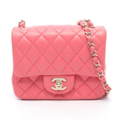 シャネル CHANEL ミニマトラッセ ショルダーバッグ バッグ ラムスキン(羊革) レディース ピンク系 【中古】