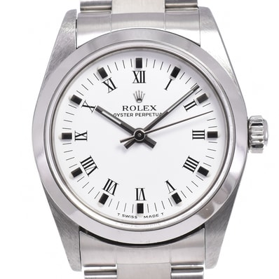 ロレックス ROLEX 77080 オイスターパーペチュアル Cal.2230 ホワイト 自動巻き ボーイズ 良品 箱付き 腕時計 E#147404