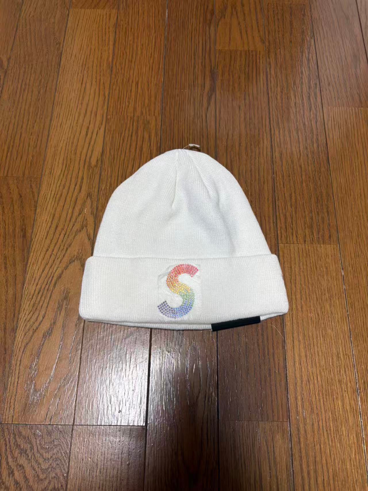 Supreme New Era Swarovski S Logo Beanie "White"