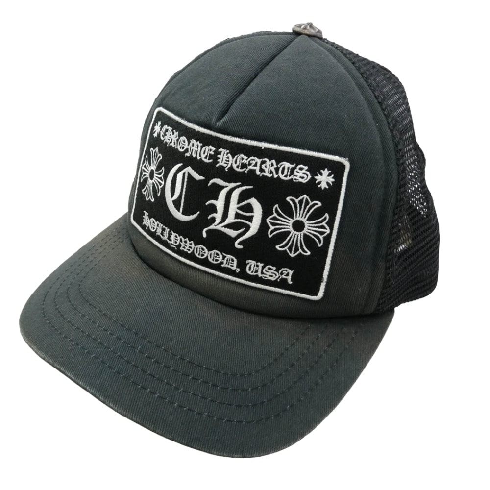 CHROME HEARTS クロムハーツ(原本無) キャップ CH TRUCKER CAP CHパッチ メッシュ トラッカーキャップ 帽子 ブラック系 OS 53-60【中古】