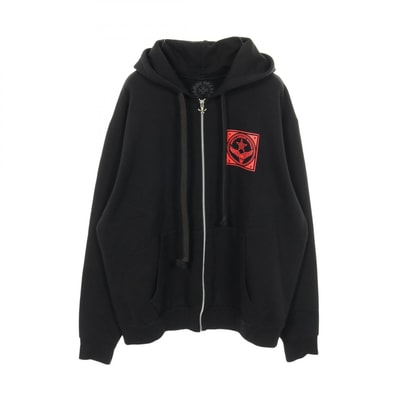 Chrome Hearts FOTI Zip-Up Hoodie with Skull Print on the Back "BLACK"