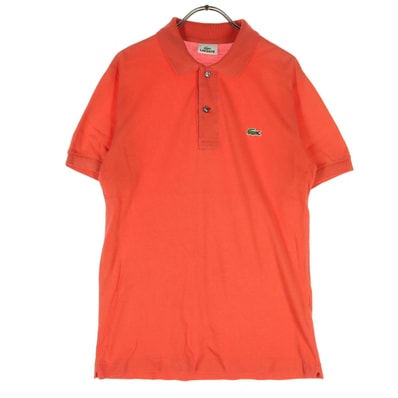 LACOSTE ラコステ コットン ワッペンロゴ 半袖 ポロシャツ 2 オレンジ系